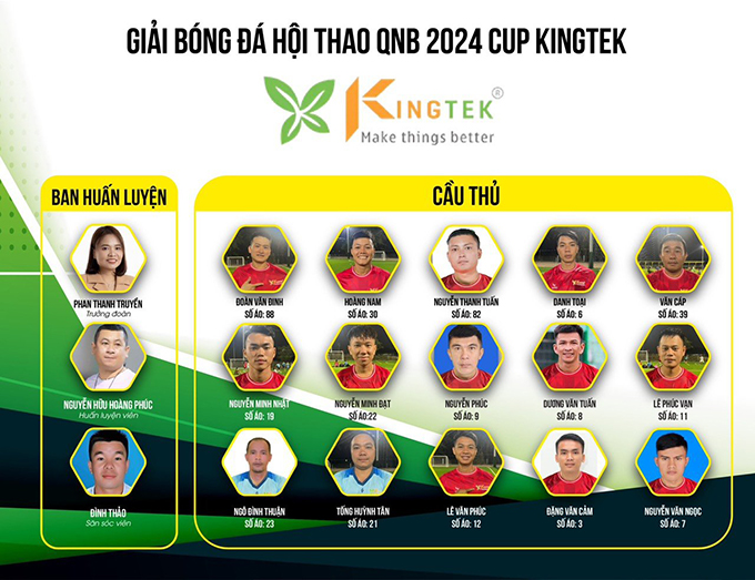 Hội thao QNB 2024 – Cúp Kingtek: Đội Kingtek hội tụ dàn sao phủi nức tiếng